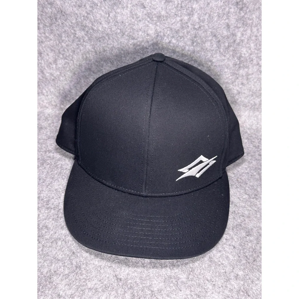 Naish Black Snapback Hat Embroidered Logo Cotton Flat Brim Cap Mens OSFM